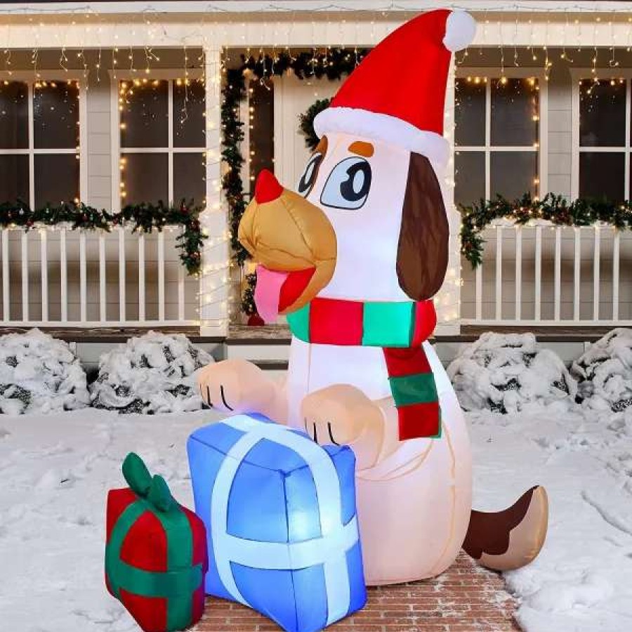 * Joiedomi 5Ft Tall Led Puppy Inflatable With Gifts Decoration | Christmas Inflatables