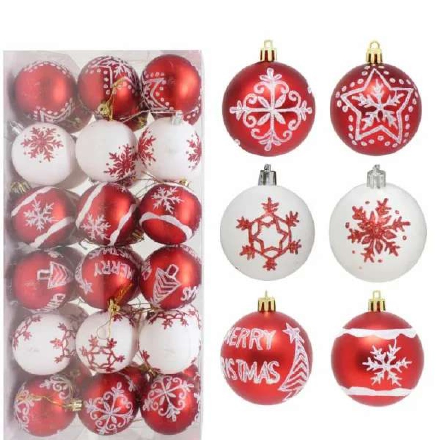 * Joiedomi 36Pcs Shatterproof Red And White Christmas Ball Ornaments | Christmas Ornaments