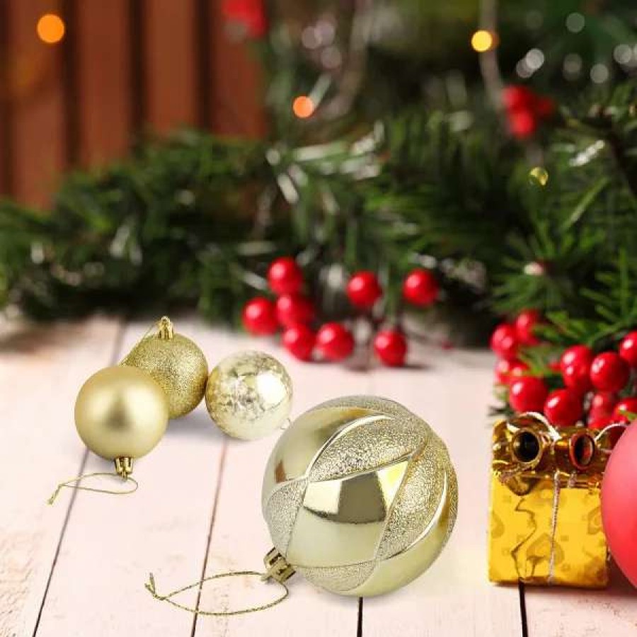 * Joiedomi 24Pcs Gold Christmas Ball Ornaments 2.36In | Christmas Ornaments