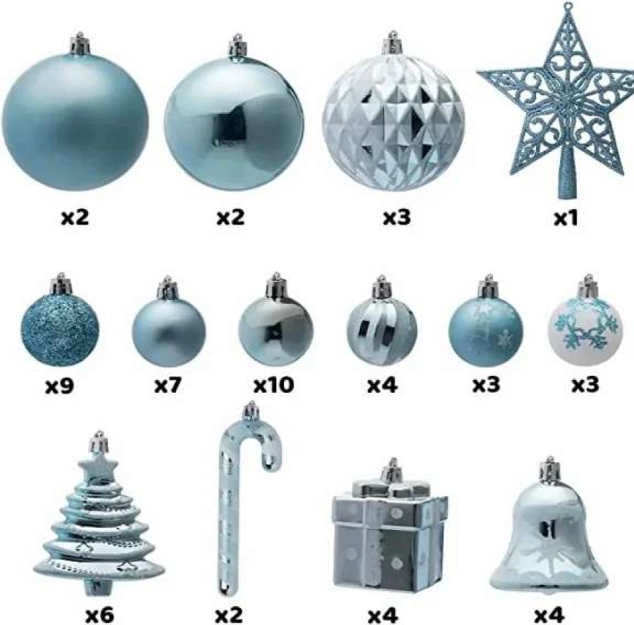 * Joiedomi 60Pcs Blue And White Christmas Ball Ornaments | Christmas Ornaments