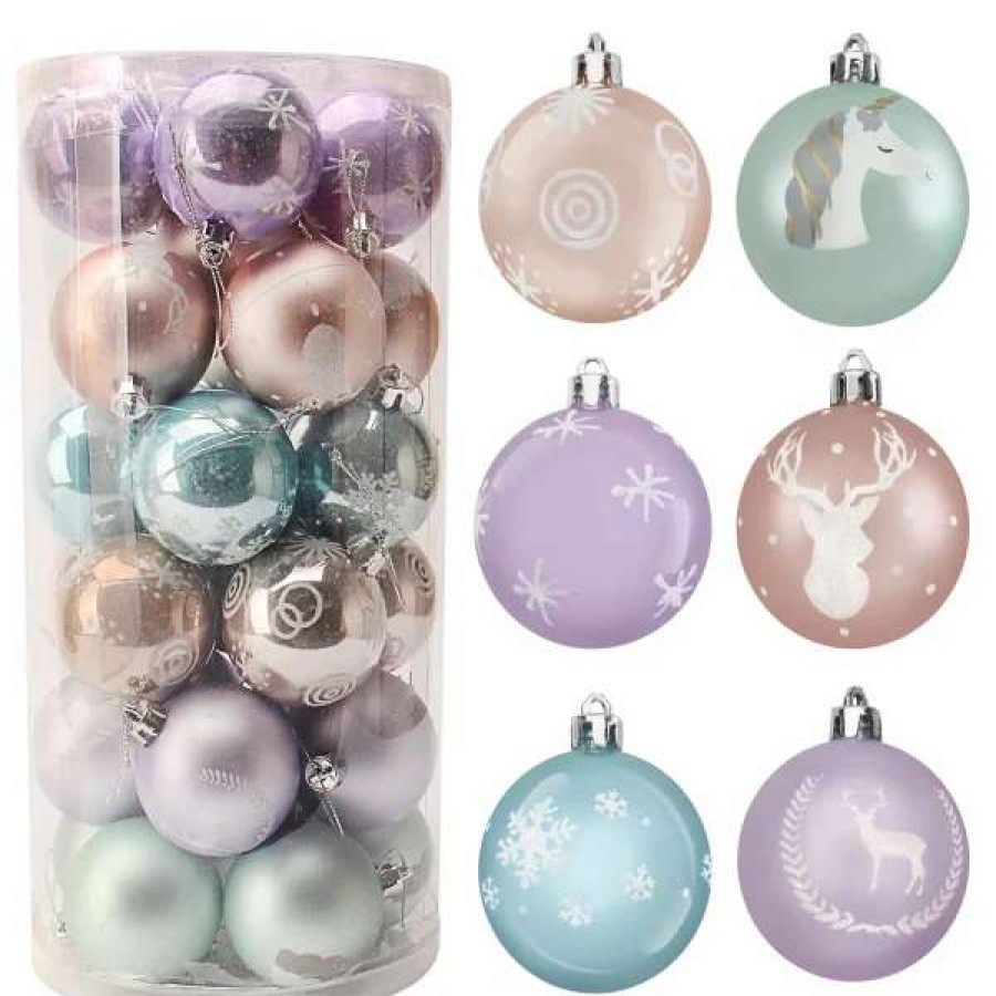 * Joiedomi 30Pcs Pink And Purple Christmas Ornaments 2.36In | Christmas Ornaments