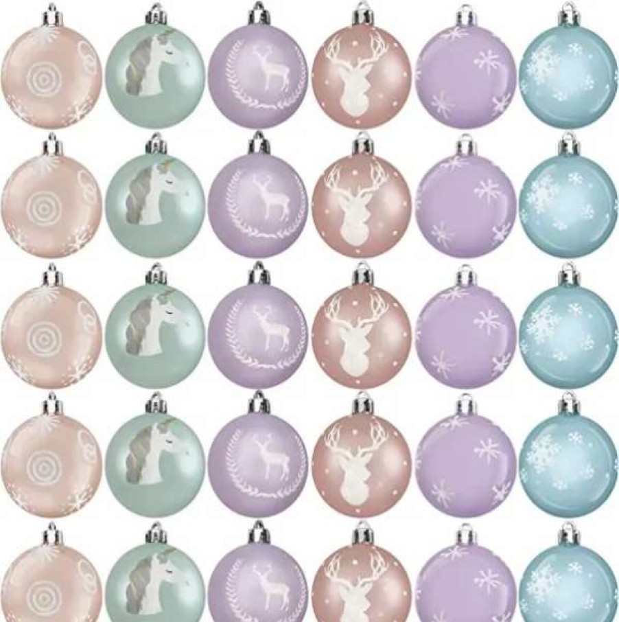 * Joiedomi 30Pcs Pink And Purple Christmas Ornaments 2.36In | Christmas Ornaments