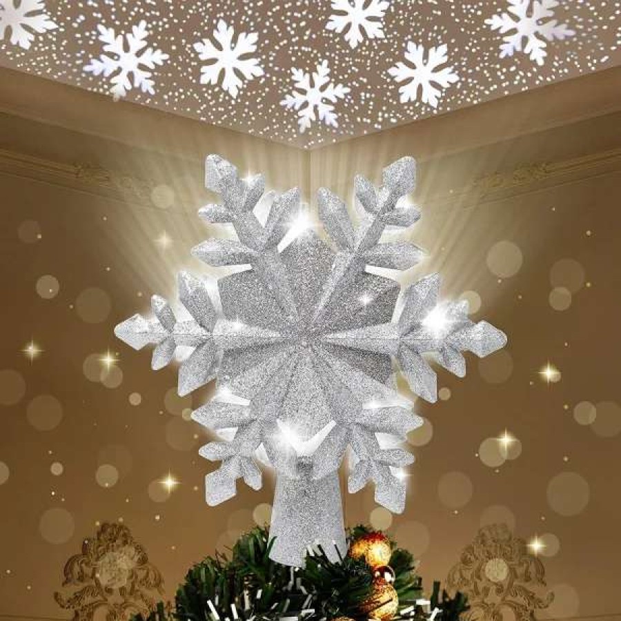 * Joiedomi White 3D Snowflake Christmas Tree Topper | Christmas Tree Decorations