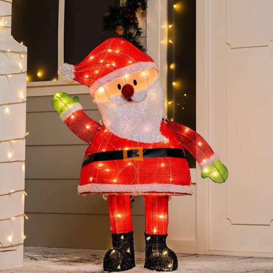 * Joiedomi 3Ft 70 Led Tinsel Santa Yard Decoration Lighted | Christmas Outdoor Decor