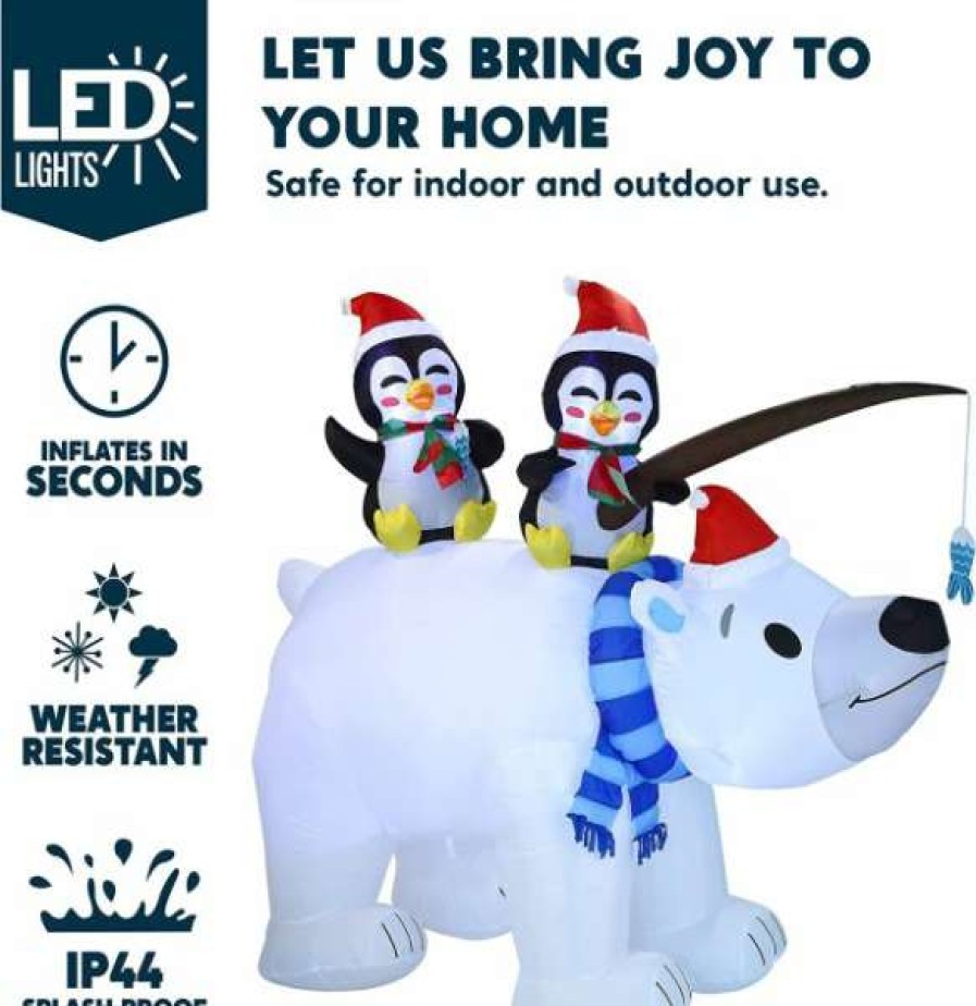 * Joiedomi 6.5Ft Large Christmas Polar Bear Inflatable Decoration | Christmas Inflatables