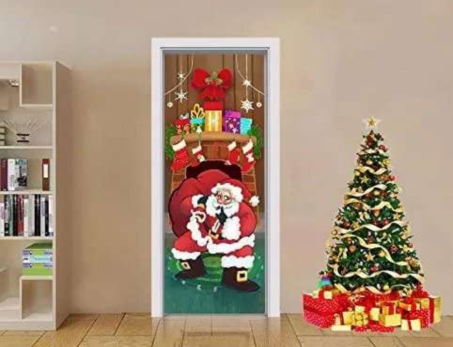 * Joyin 3Pcs Night Santa Door Cover 72In | Christmas Indoor Decor