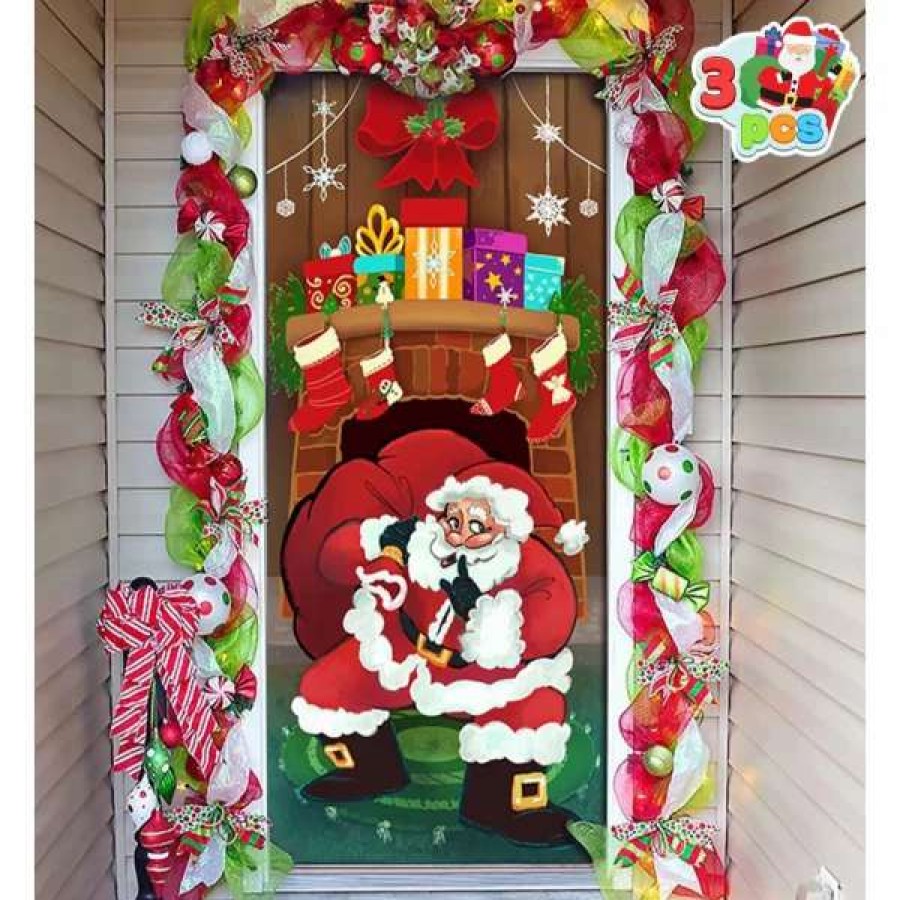 * Joyin 3Pcs Night Santa Door Cover 72In | Christmas Indoor Decor