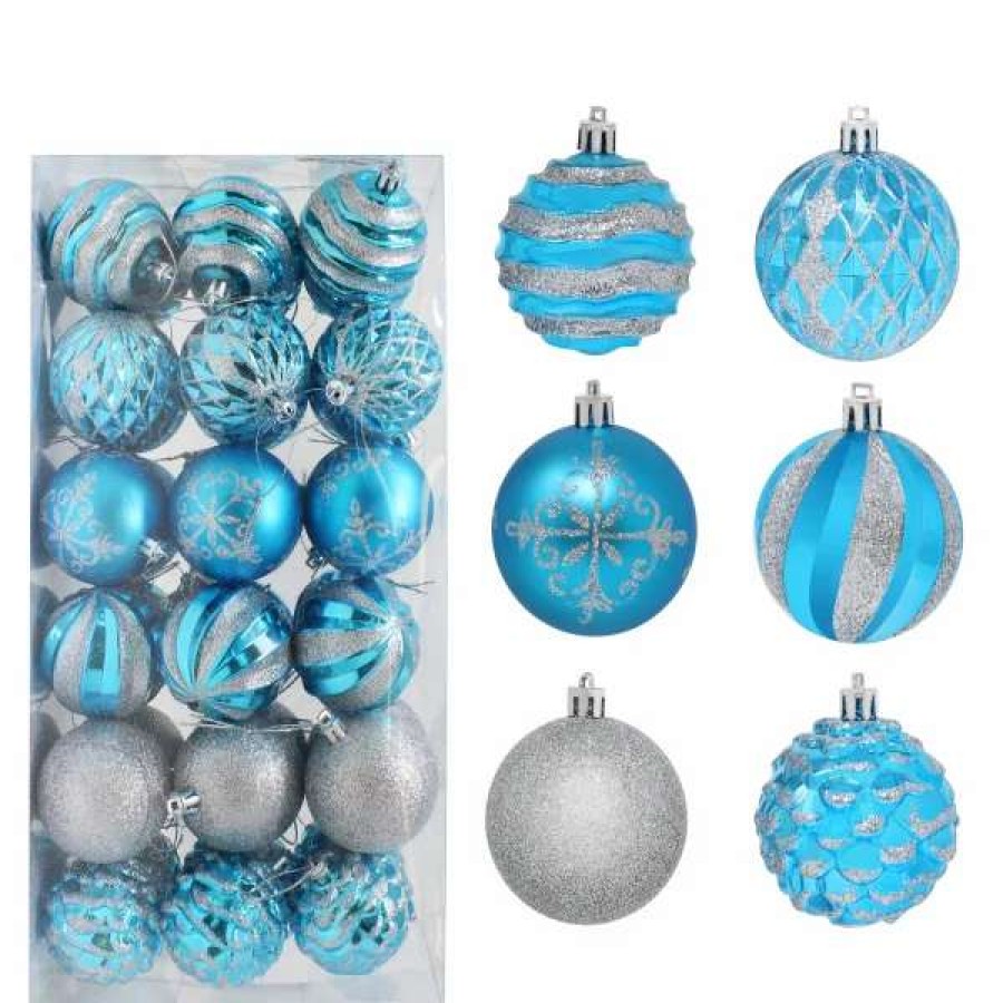 * Joiedomi 36Pcs Blue And Silver Christmas Ornament Balls | Christmas Ornaments