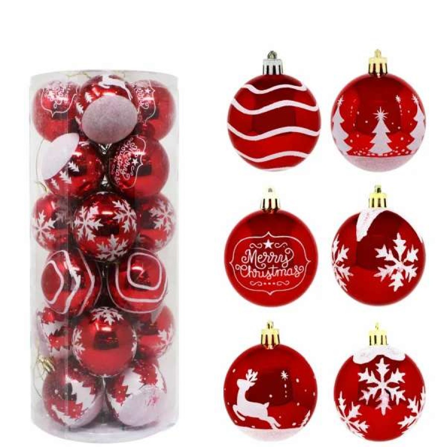 * Joiedomi 24Pcs Red And White Christmas Ball Ornaments | Christmas Ornaments