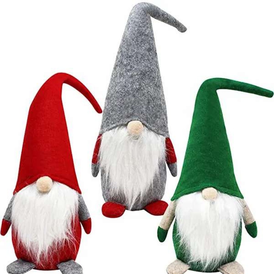 * Joyin 3Pcs Red Green Grey Swedish Christmas Santa Gnome | Christmas Indoor Decor