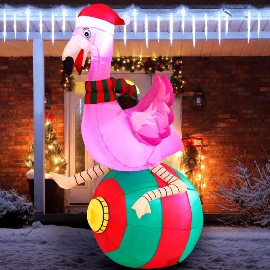 * Joiedomi 6Ft Christmas Inflatable Flamingo On Ornament | Christmas Inflatables