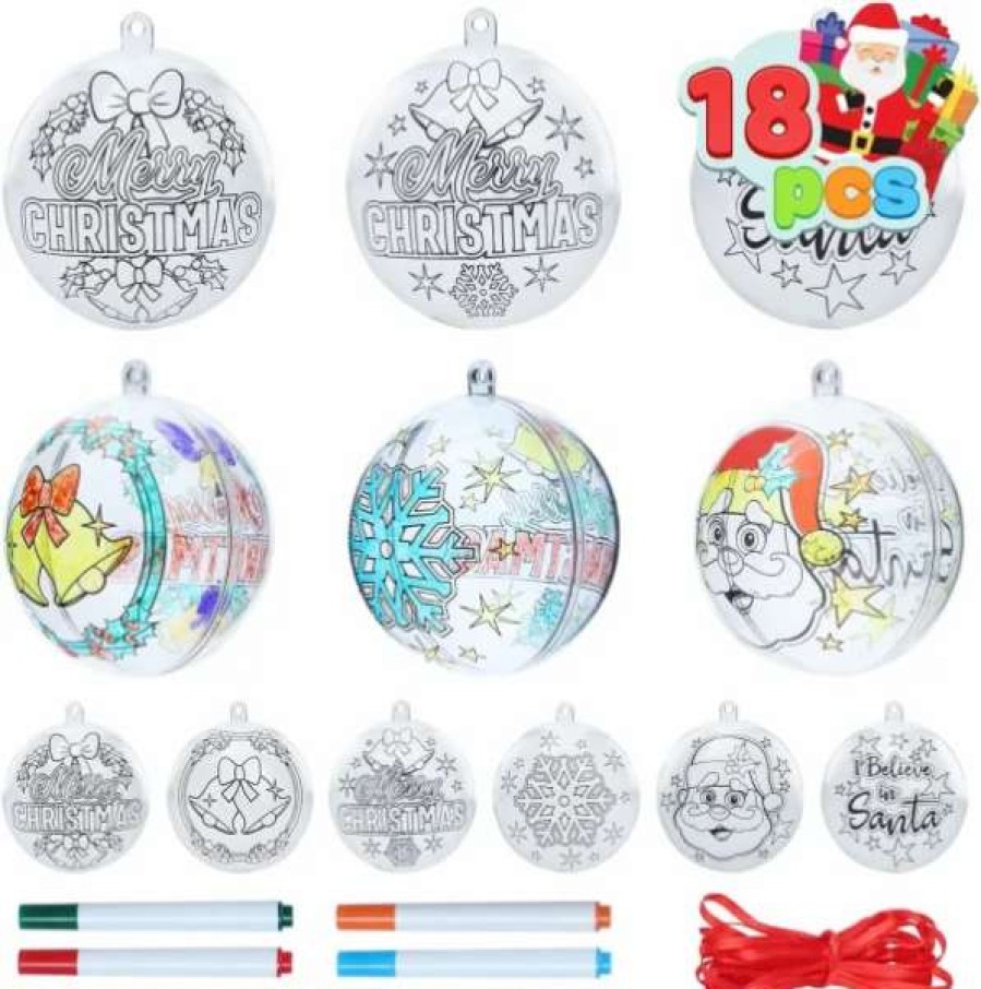 * Joiedomi 18Pcs Clear Plastic Christmas Ball Ornaments 3.15In | Christmas Ornaments