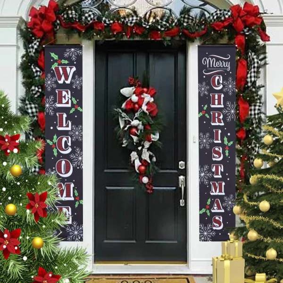 * Joyin Welcome And Merry Christmas Front Porch Signs | Christmas Indoor Decor