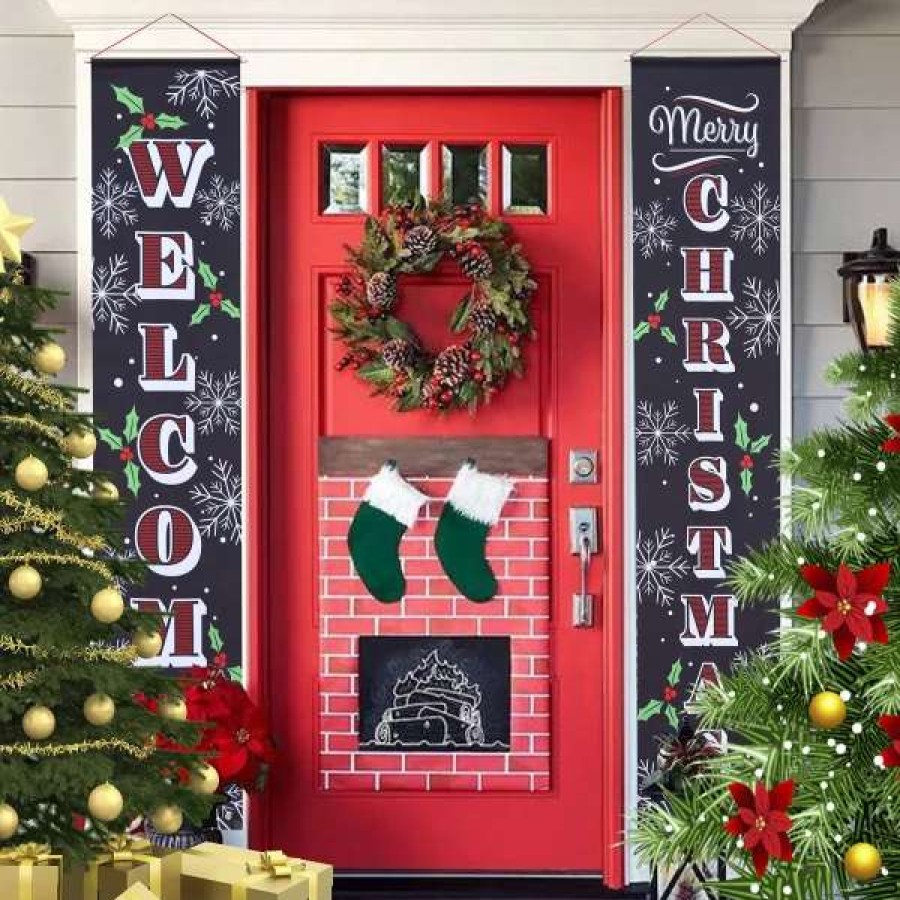 * Joyin Welcome And Merry Christmas Front Porch Signs | Christmas Indoor Decor