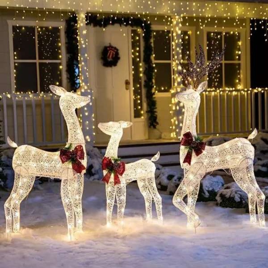 * Joiedomi 3Pcs Led Christmas Reindeer Decorations | Christmas Outdoor Decor