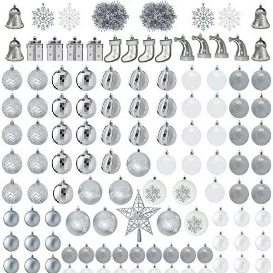 * Joiedomi 112Pcs Silver And White Christmas Ornament Balls | Christmas Ornaments