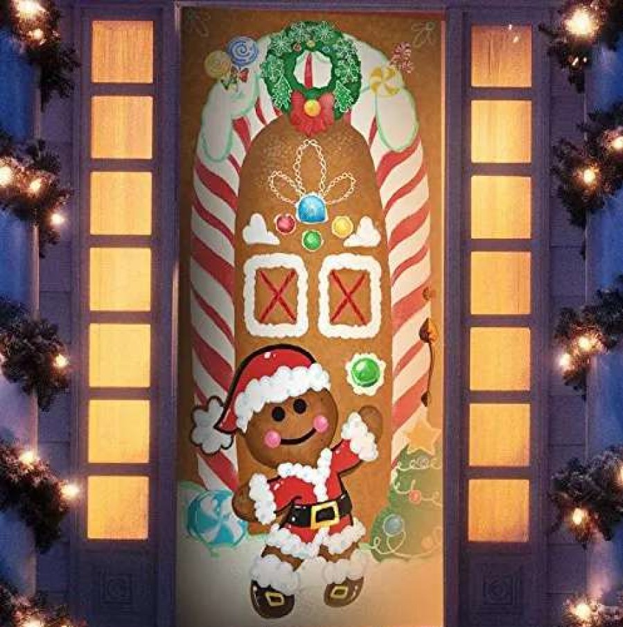 * Joyin Gingerbread House Door Cover 72In X 30In | Christmas Indoor Decor