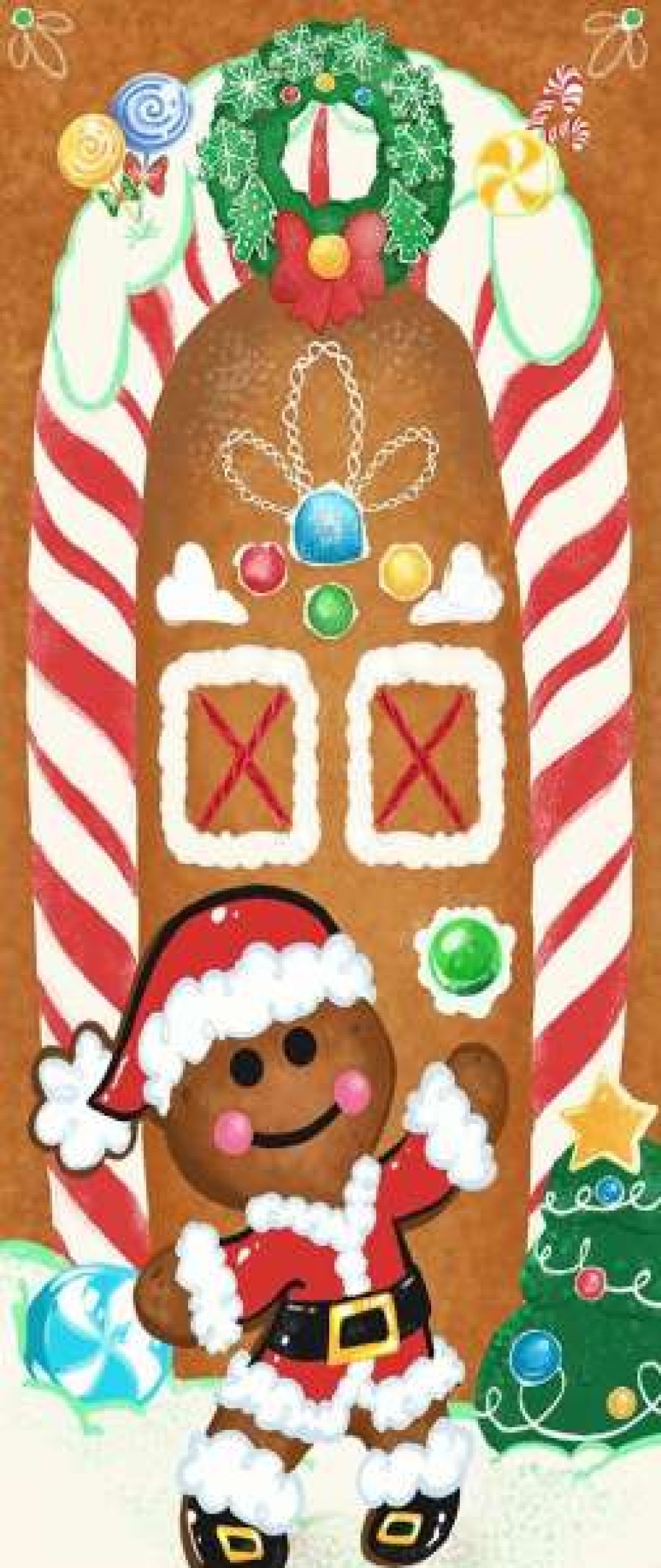 * Joyin Gingerbread House Door Cover 72In X 30In | Christmas Indoor Decor