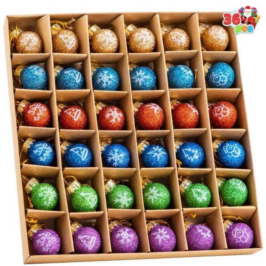 * Joiedomi 36Pcs Mini Glittered Glass Patterned Christmas Balls | Christmas Ornaments