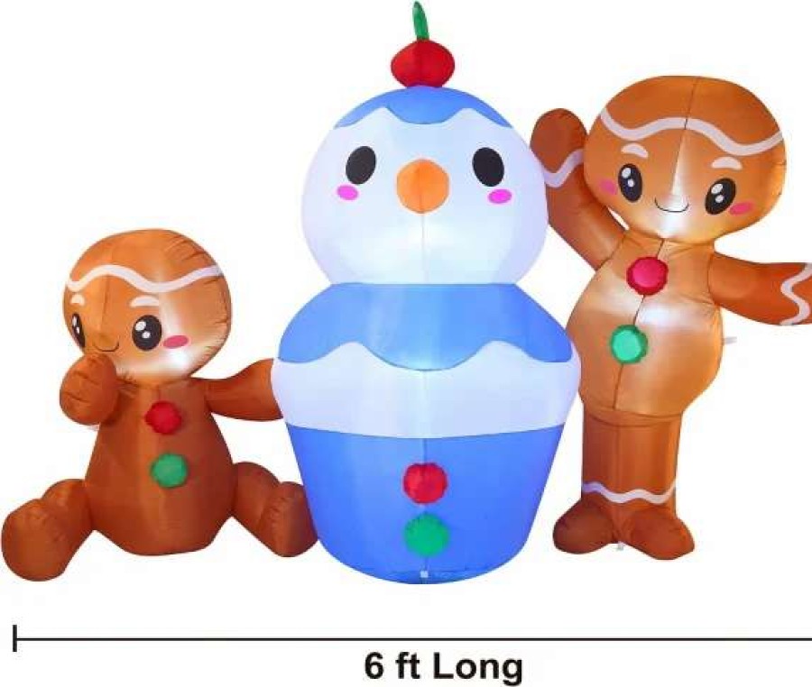 * Joiedomi 6Ft 2 Inflatable Gingerman Building Ice Cream Decoration | Christmas Inflatables