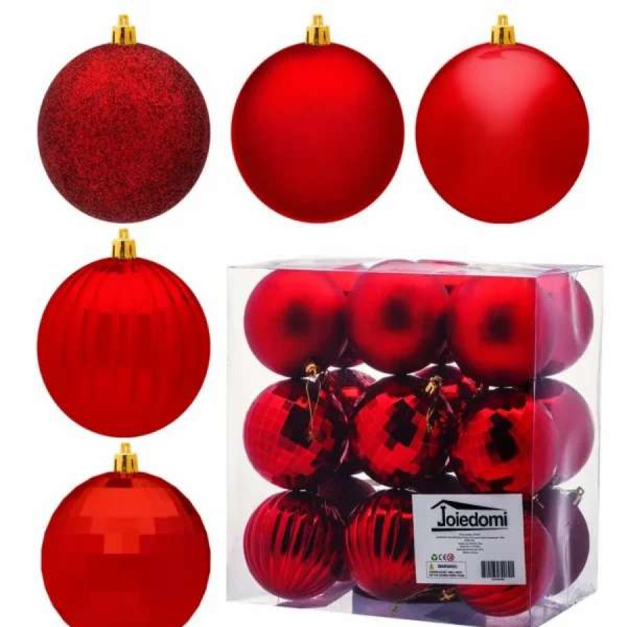 * Joiedomi 18Pcs Red Christmas Ball Ornaments Decoration 3.15In | Christmas Ornaments