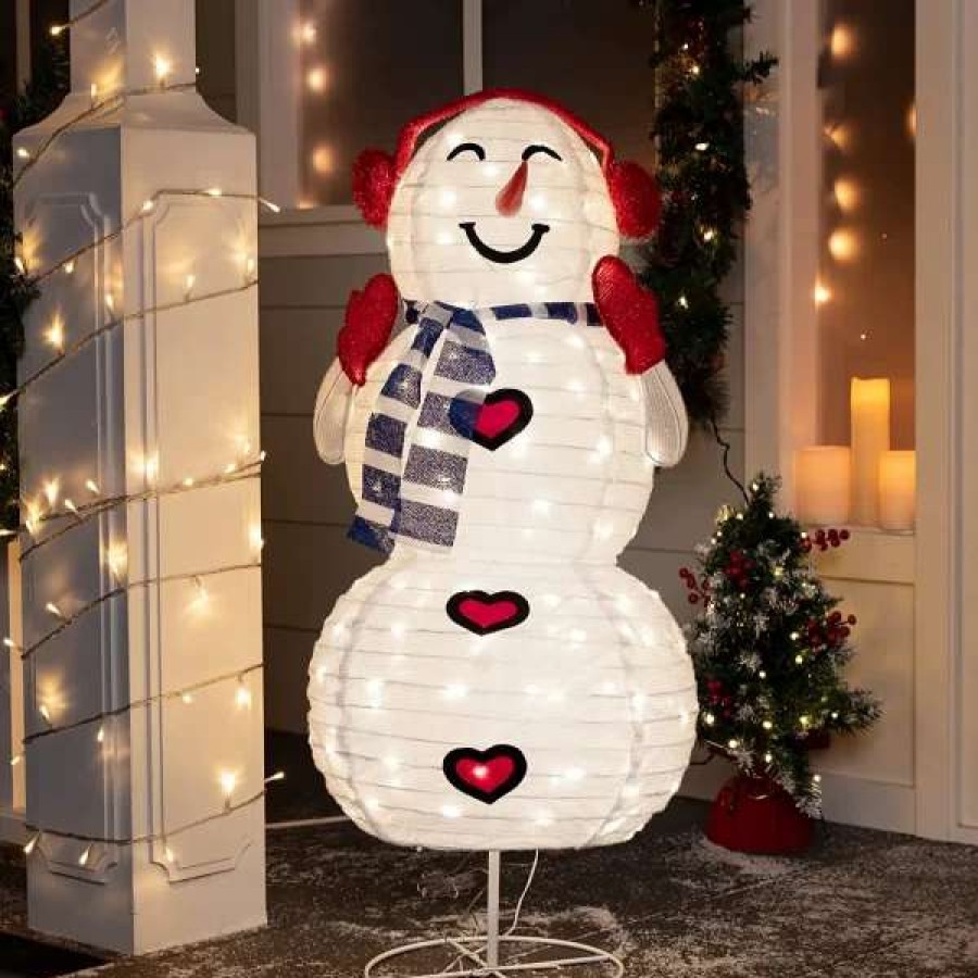 * Joiedomi 3Ft Led Yard Lights Collapsible Snowman With Earmuffs | Christmas Outdoor Decor