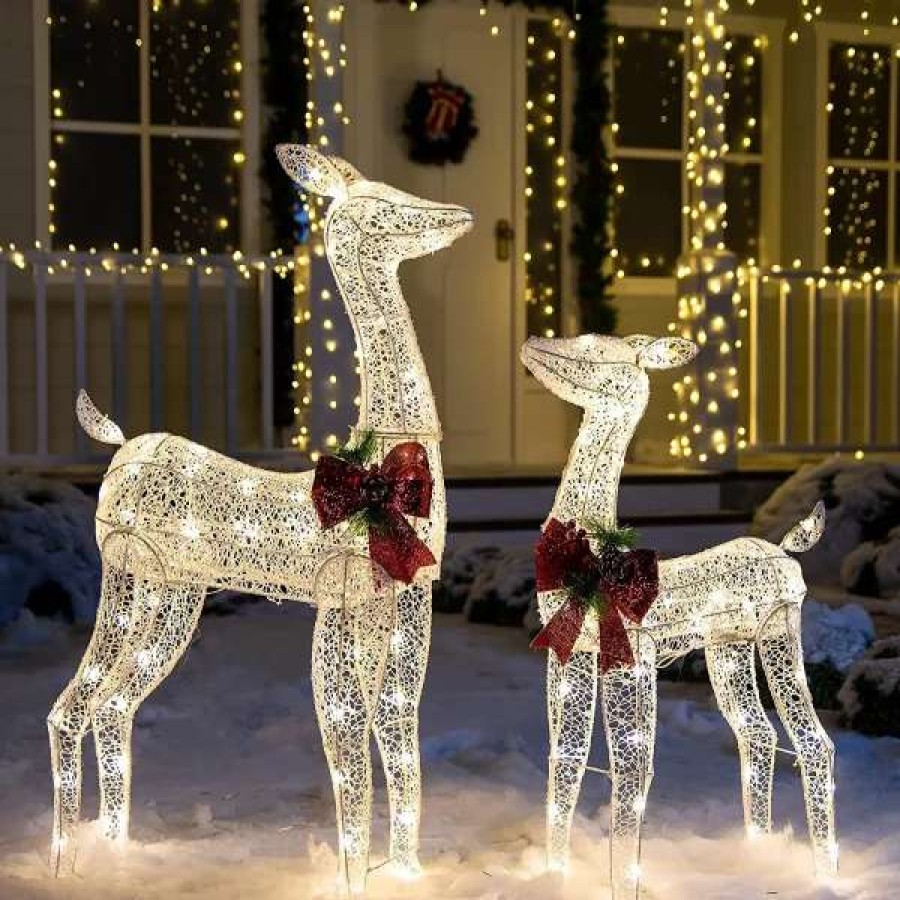 * Joiedomi 130 Led Warm White Reindeer Yard Decorations | Christmas Outdoor Decor