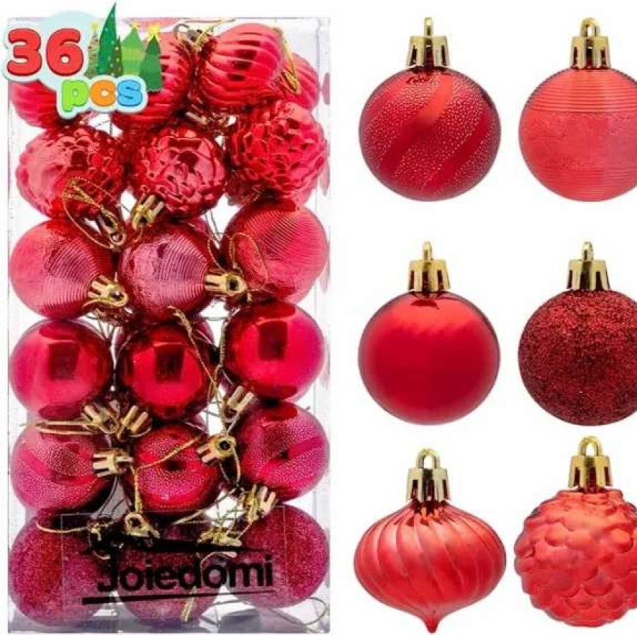 * Joiedomi 36Pcs Red Shatterproof Christmas Ball Ornaments 1.57In | Christmas Ornaments