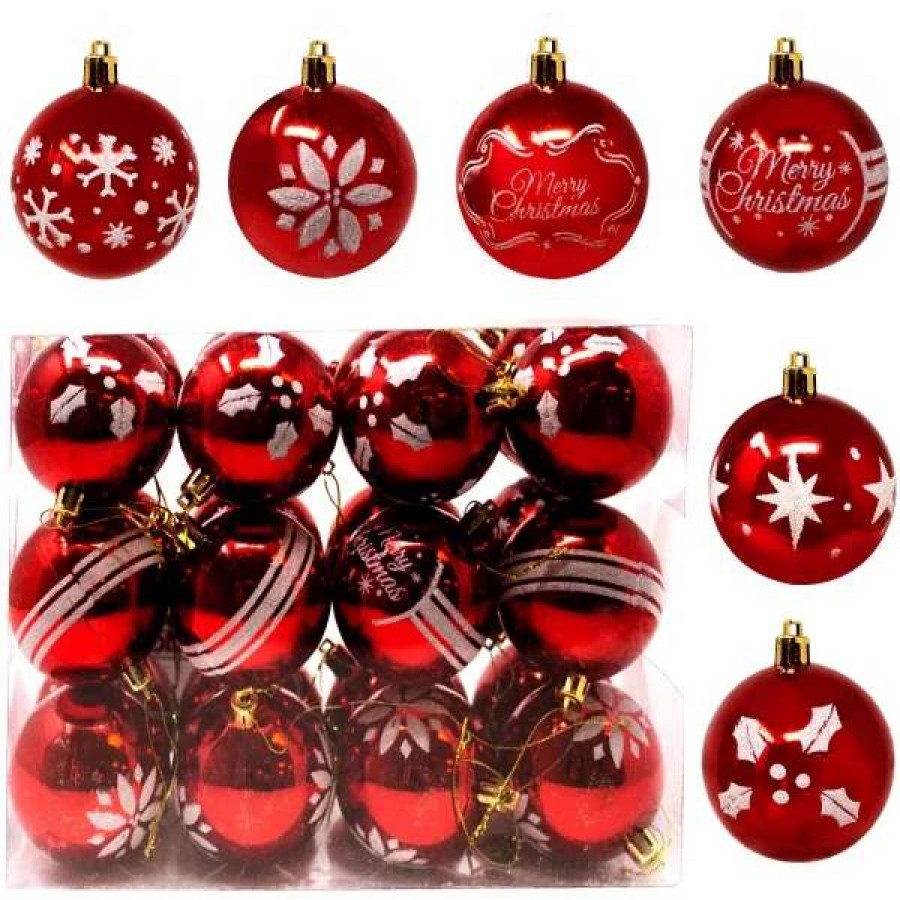 * Joiedomi 24Pcs Blue Christmas Ball Ornaments With Glitters | Christmas Ornaments