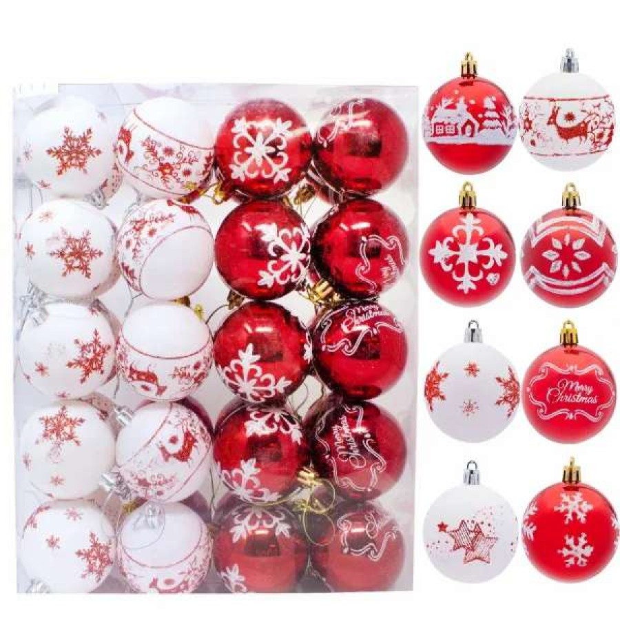 * Joiedomi 40Pcs Red And White Christmas Ball Ornaments | Christmas Ornaments