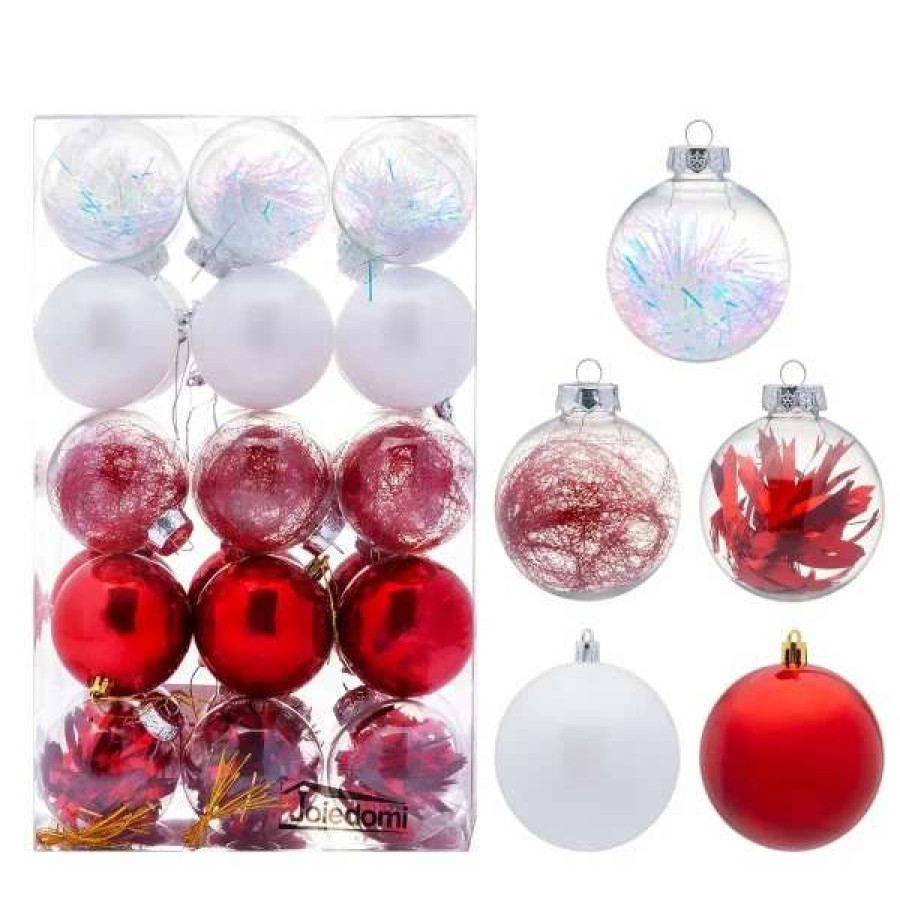 * Joiedomi 30Pcs Red And White Christmas Ball Ornaments | Christmas Ornaments