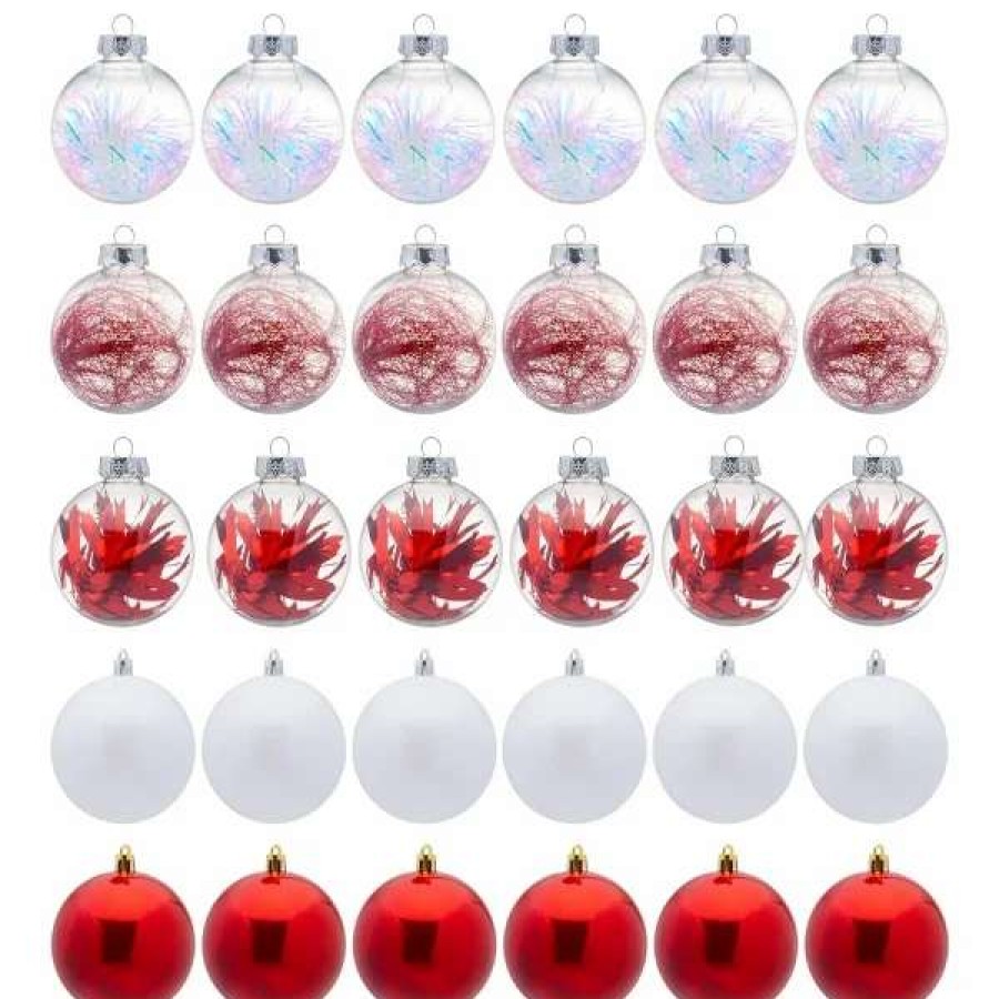 * Joiedomi 30Pcs Red And White Christmas Ball Ornaments | Christmas Ornaments