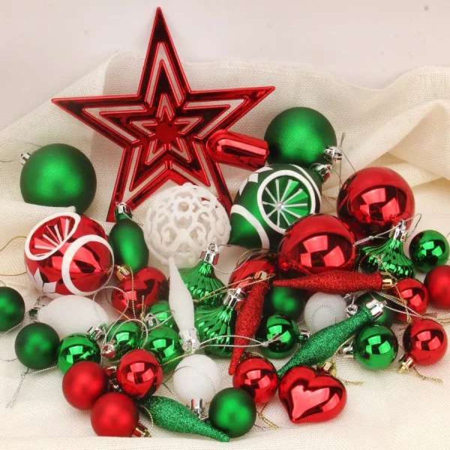 * Joiedomi 70Pcs Red White And Green Christmas Ornaments | Christmas Ornaments