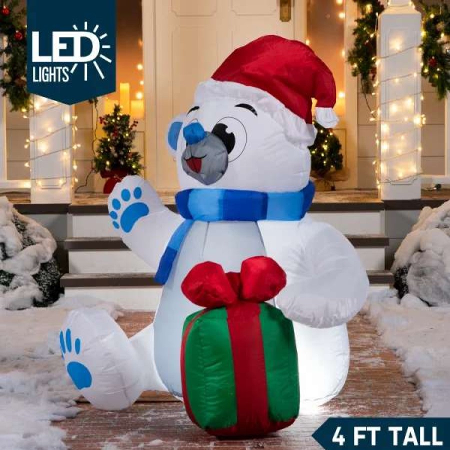 * Joiedomi 4Ft Led Inflatable Polar Bear Christmas Yard Decorations | Christmas Inflatables