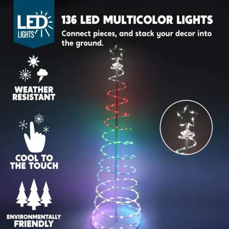 * Joiedomi 6Ft 135 Led Smart Animated Lightshow Spiral Christmas Tree | Christmas Outdoor Decor