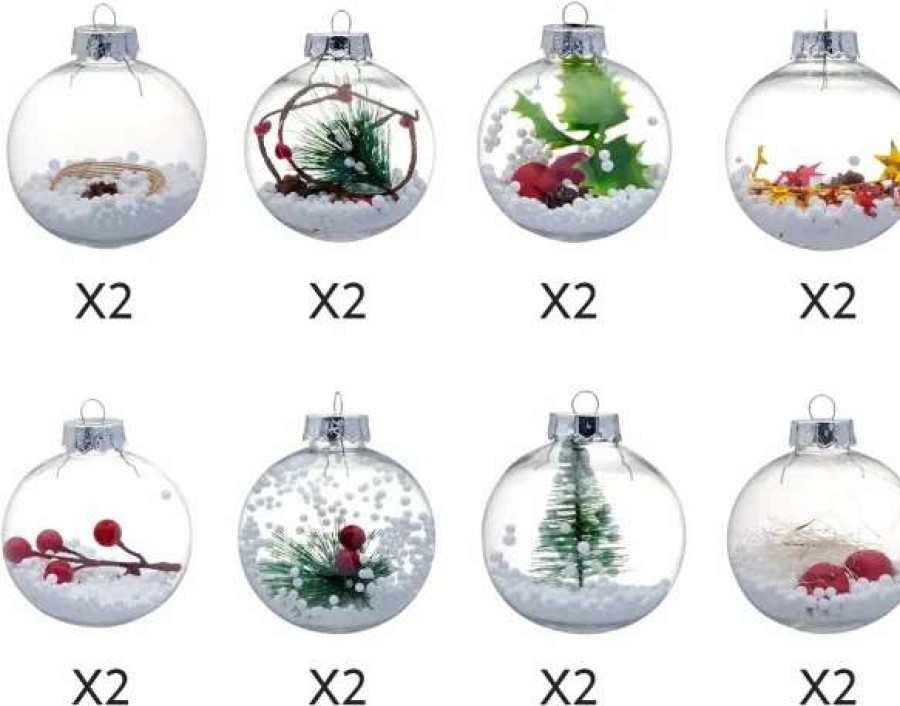 * Joiedomi 16Pcs Chrismas Ball Snow Filled Christmas Ornaments | Christmas Ornaments