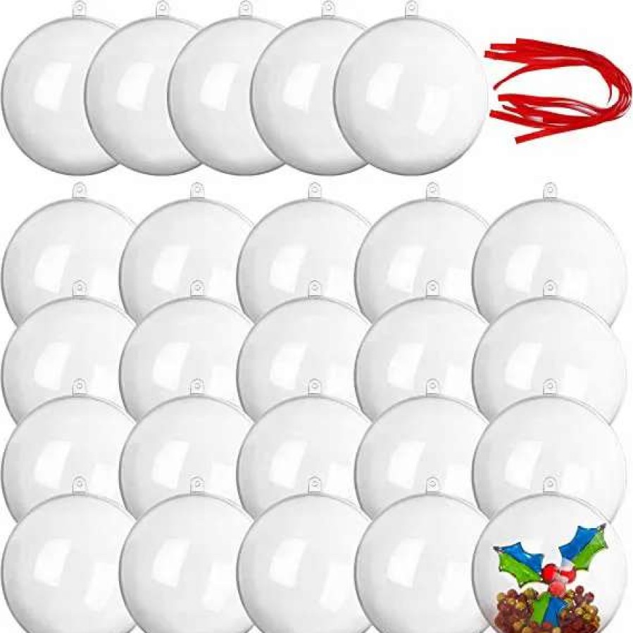 * Joiedomi 20Pcs Clear Plastic Ball Ornaments 2.76In | Christmas Ornaments