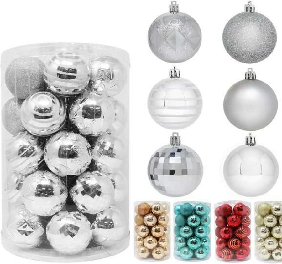 * Joiedomi 34Pcs Silver Christmas Ball Ornaments | Christmas Ornaments