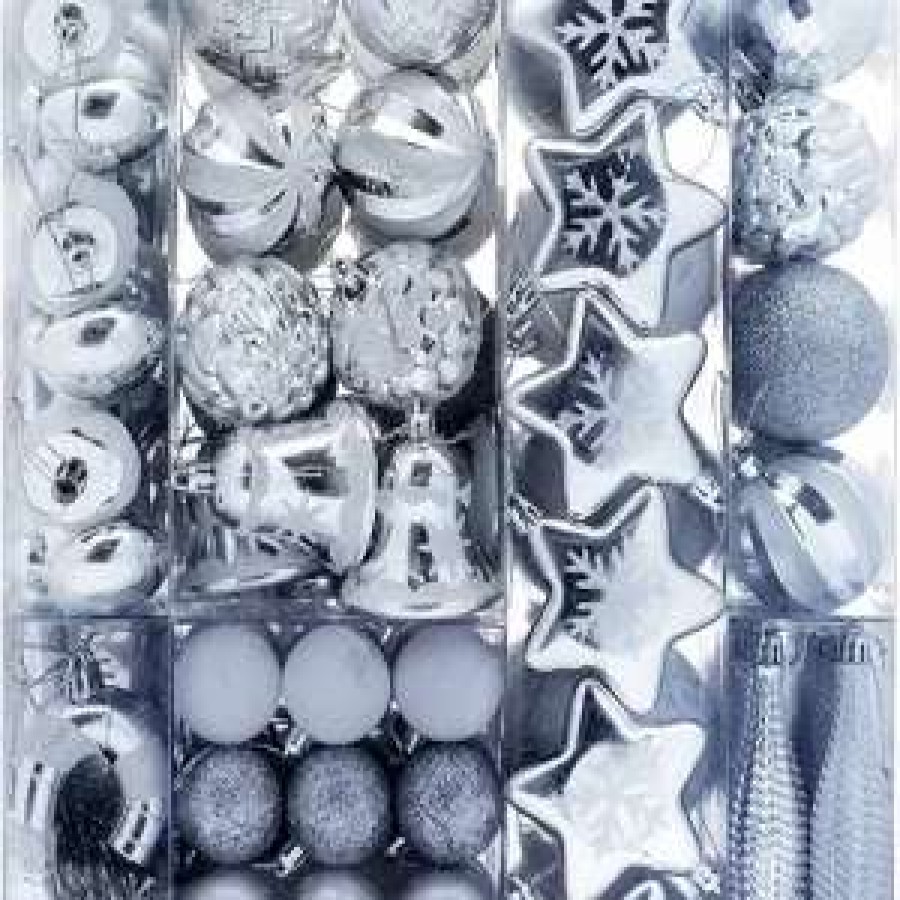 * Joiedomi 157Pcs White And Silver Christmas Tree Ornaments | Christmas Ornaments