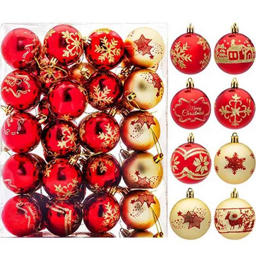 * Joiedomi 40Pcs Red And Gold Christmas Ball Ornaments | Christmas Ornaments