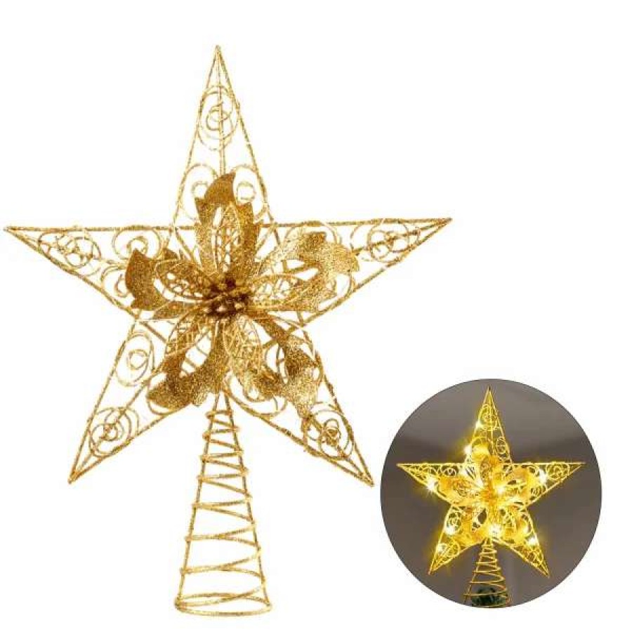 * Joiedomi Gold Led Christmas Star Tree Topper | Christmas Tree Decorations