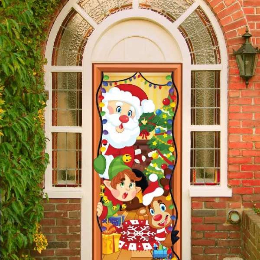 * Joyin Christmas Multi-Characters Door Cover, 3Pcs | Christmas Indoor Decor