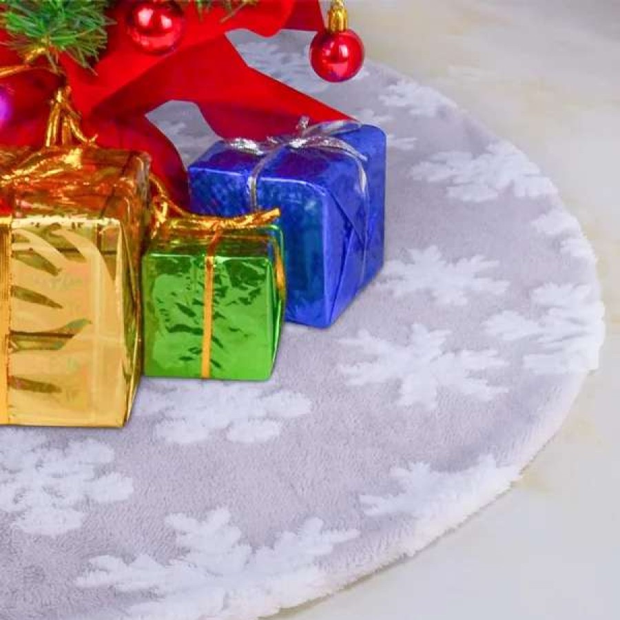 * Joyin Jacquard Cashmere Faux Snow Tree Skirt 48In | Christmas Tree Decorations