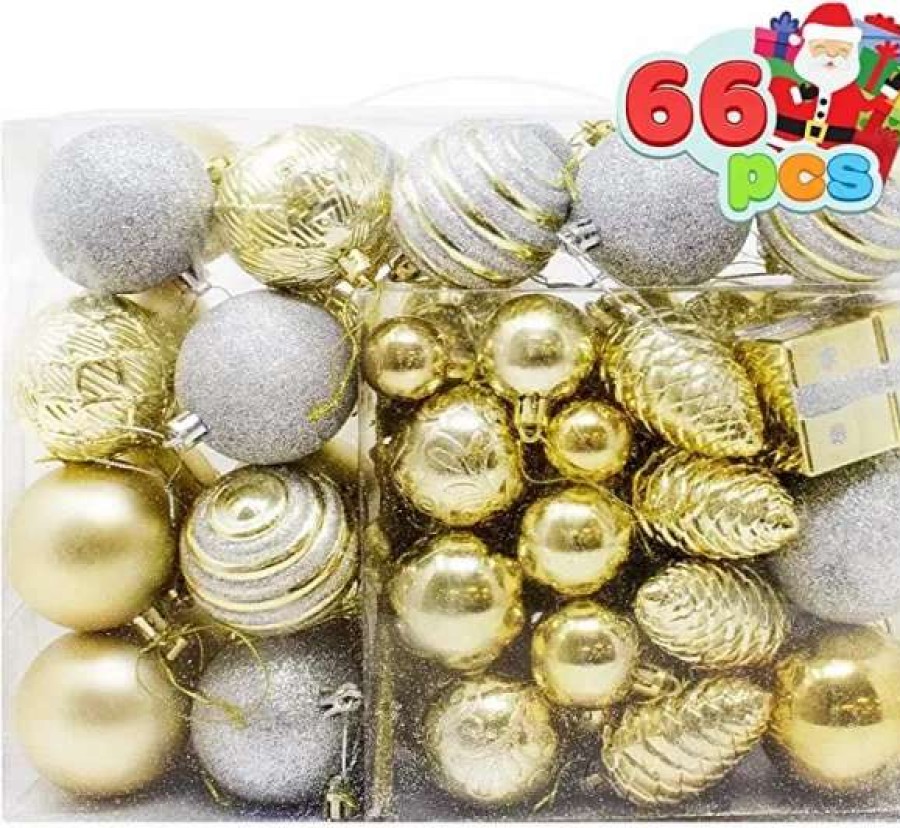 * Joiedomi 66Pcs Gold And Silver Christmas Ornaments | Christmas Ornaments