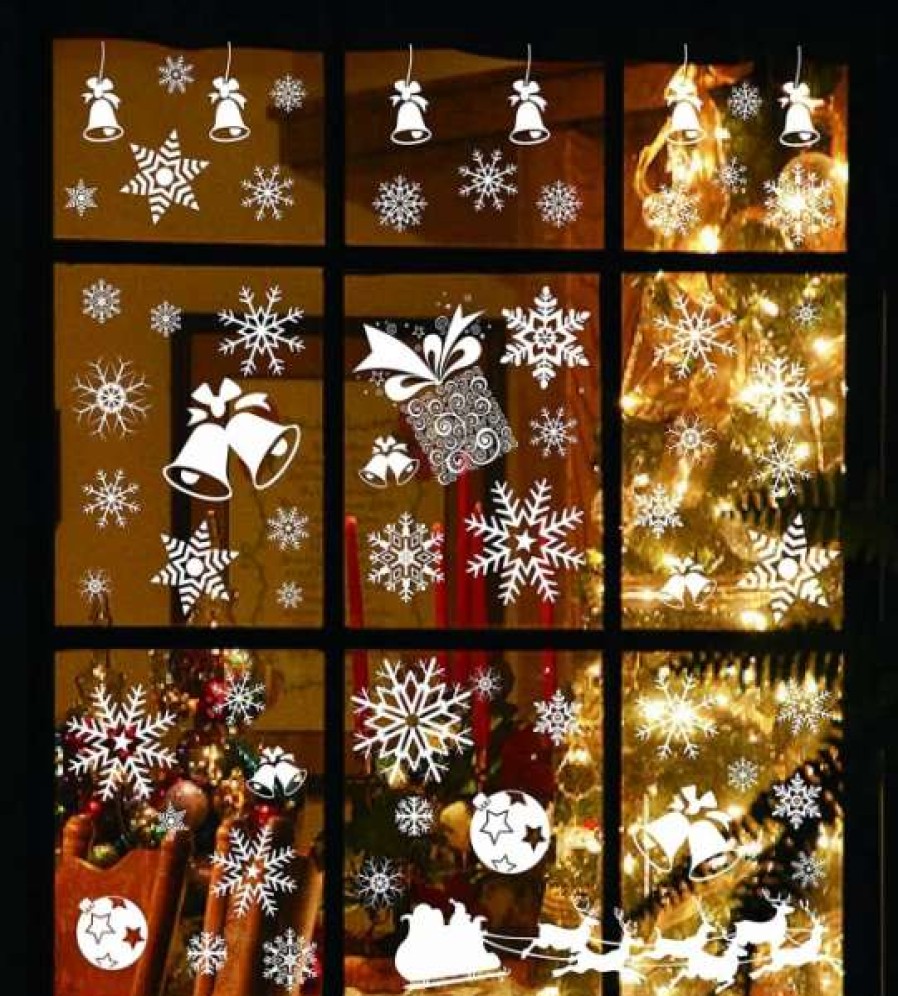 * Joyin 38Pcs Snowflake Window Clings Decal Stickers | Christmas Indoor Decor