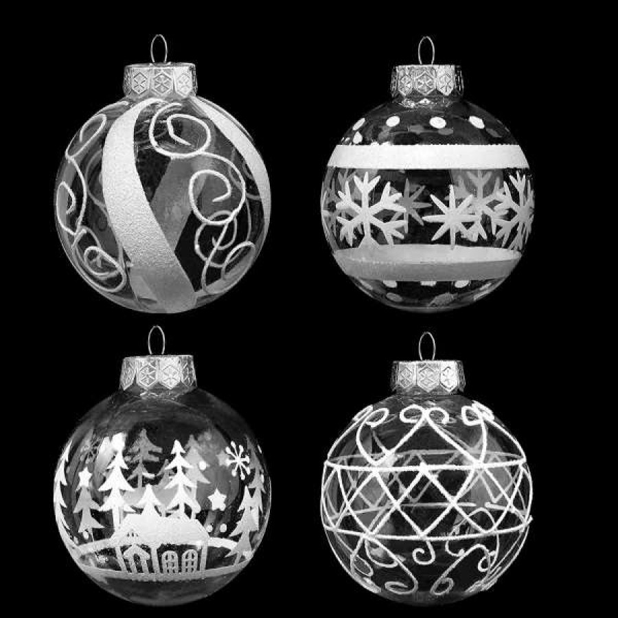 * Joiedomi 12Pcs White Plastic Christmas Clear Ornament Balls 3.15In | Christmas Ornaments