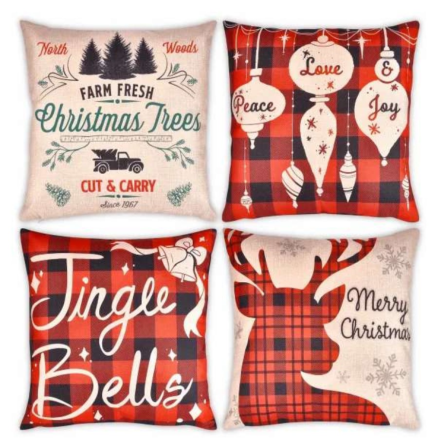 * Joiedomi Christmas Buffalo Pillow Covers 18In | Christmas Indoor Decor