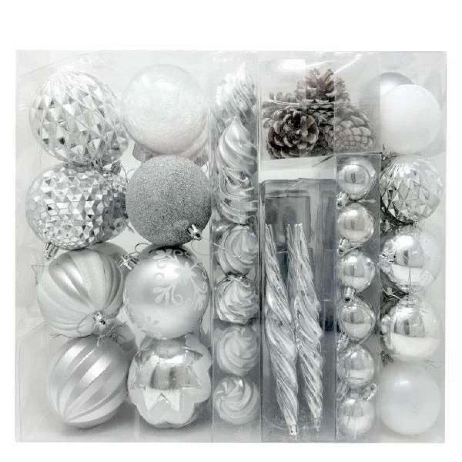 * Joiedomi 87Pcs Christmas White And Silver Ornaments | Christmas Ornaments