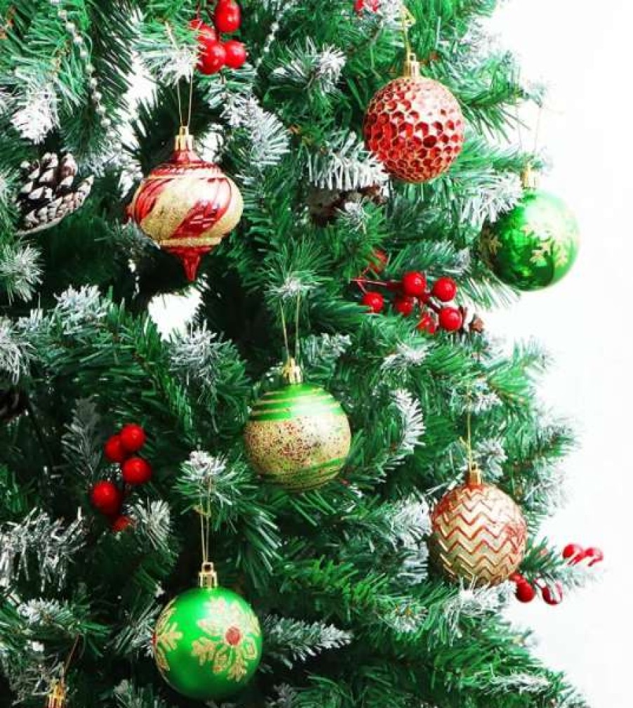 * Joiedomi 24Pcs Red Green And Gold Christmas Ball Ornaments | Christmas Ornaments