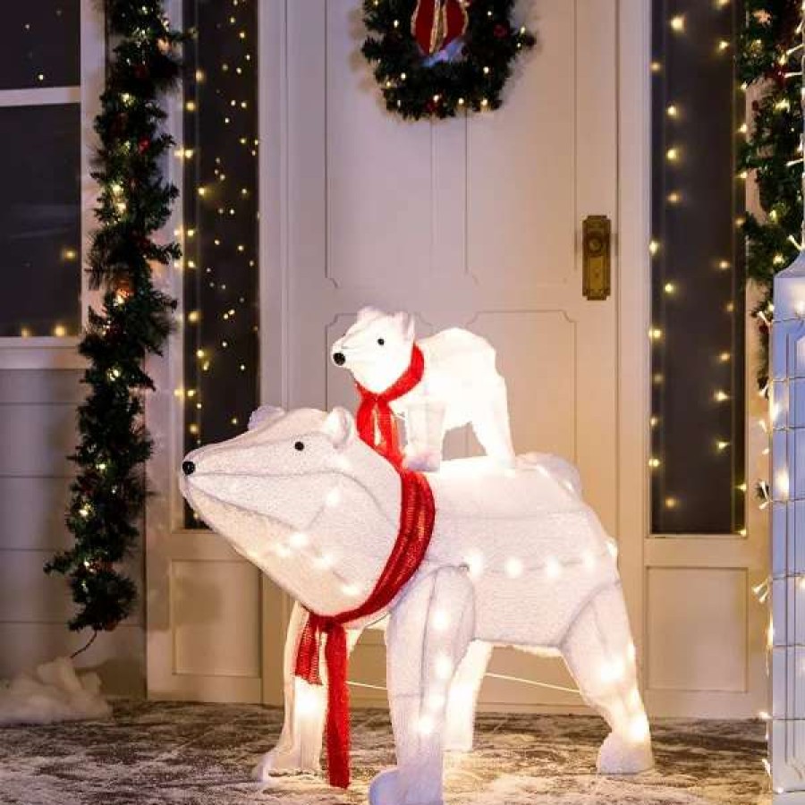 * Joiedomi 2Pcs Led Christmas Polar Bear Plush Yard Lights | Christmas Outdoor Decor